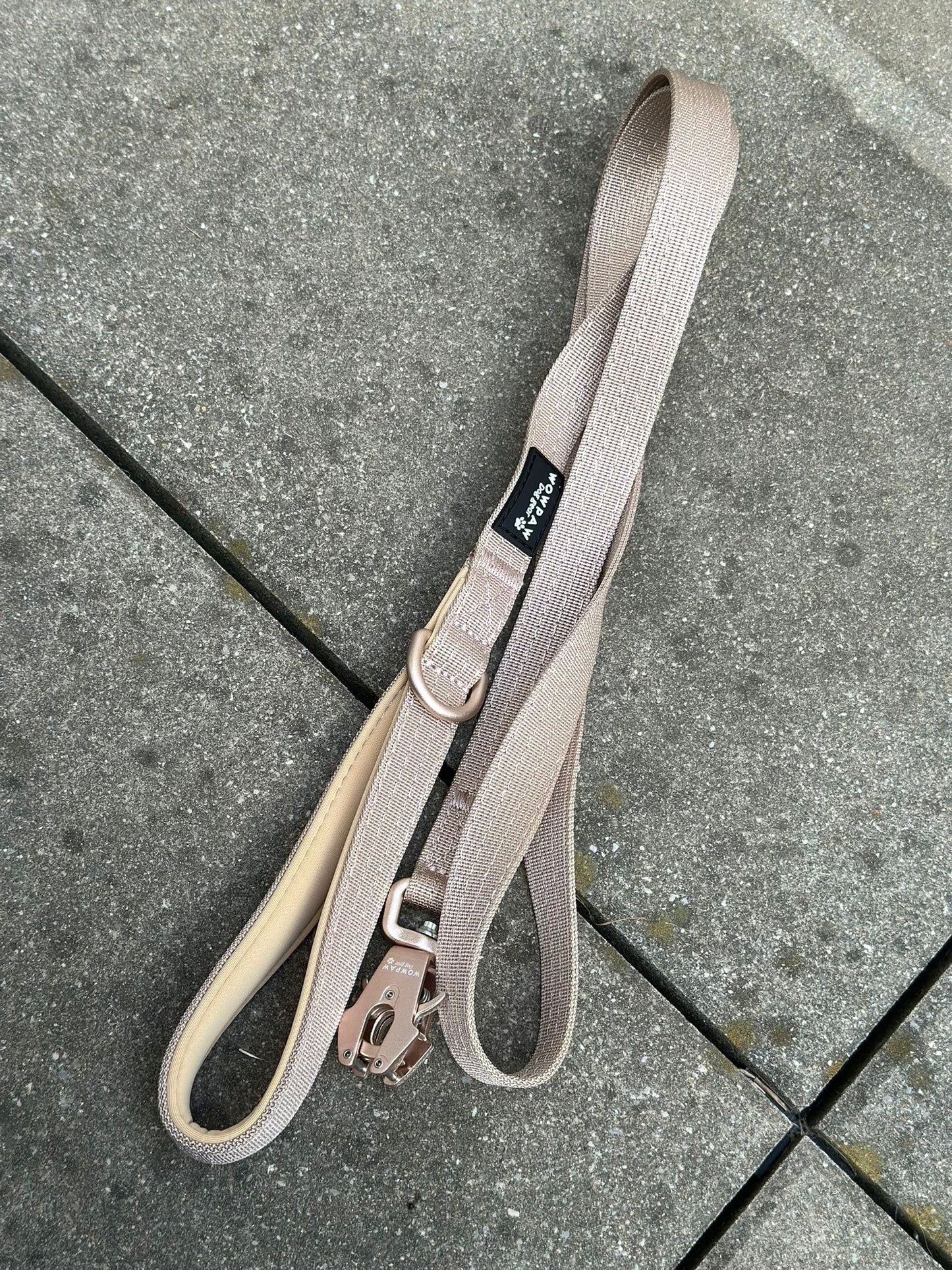 Taktische Hundeleine ULTRA LIGHT SOFTLINE XXS Beige Edition – 1,5 m mit Mini-Froschkarabiner