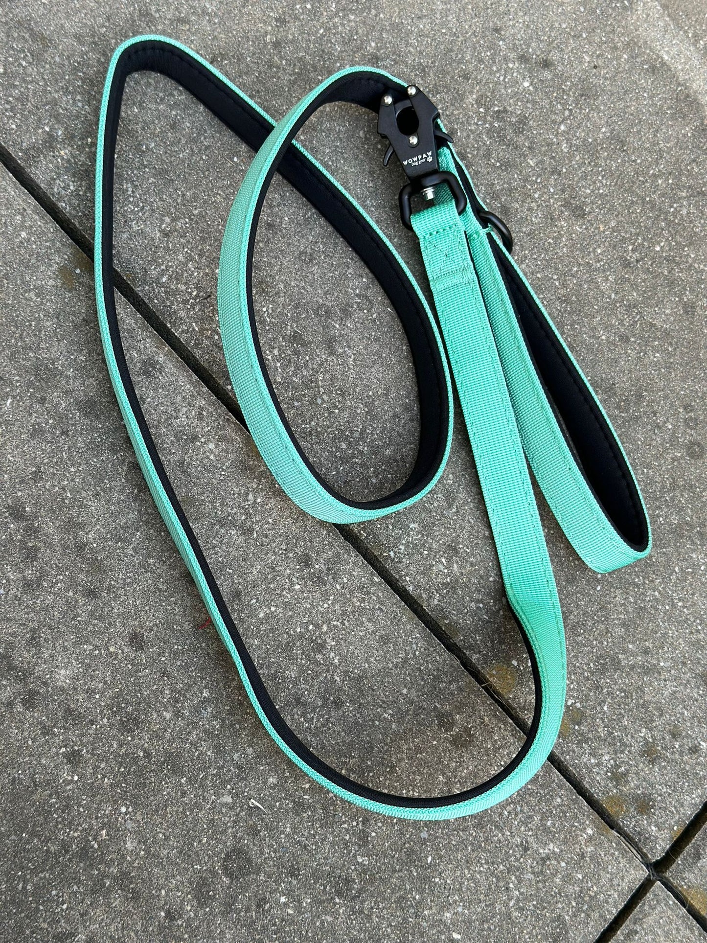 Taktische Hundeleine ULTRA LIGHT XXS Mint – 1,5 m mit Mini-Froschkarabiner