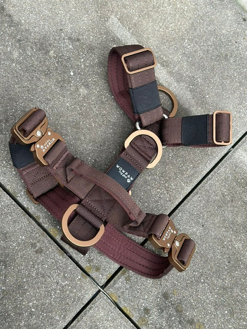 Hochwertiges Hundegeschirr M Espresso Braun Edition