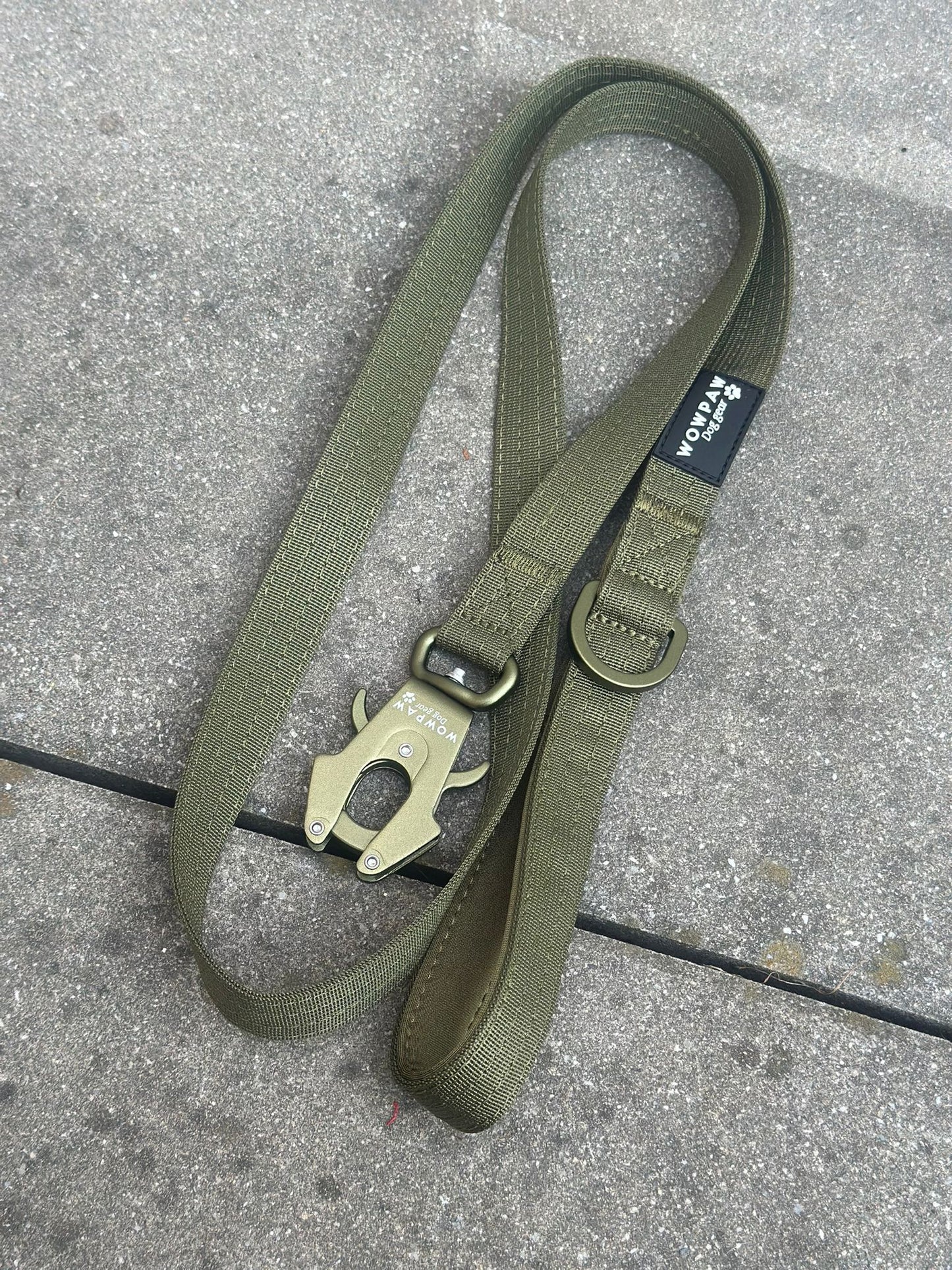 Guinzaglio tattico per cani con moschettone a rana, girevole a 360°, lunghezza 1,8 menta / oro rosa