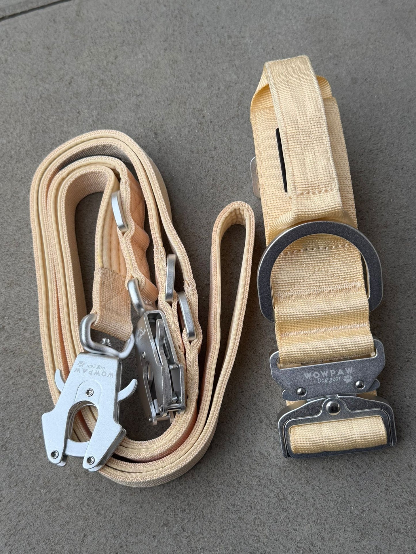 Taktisches Hundehalsband ULTRA LIGHT 5cm Vanillegelb Edition L