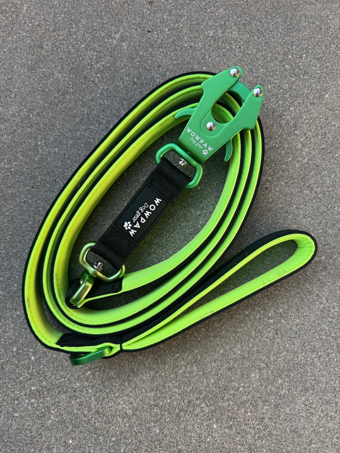 Guinzaglio tattico per cani con moschettone a rana, girevole a 360°, lunghezza 1,8 menta / oro rosa