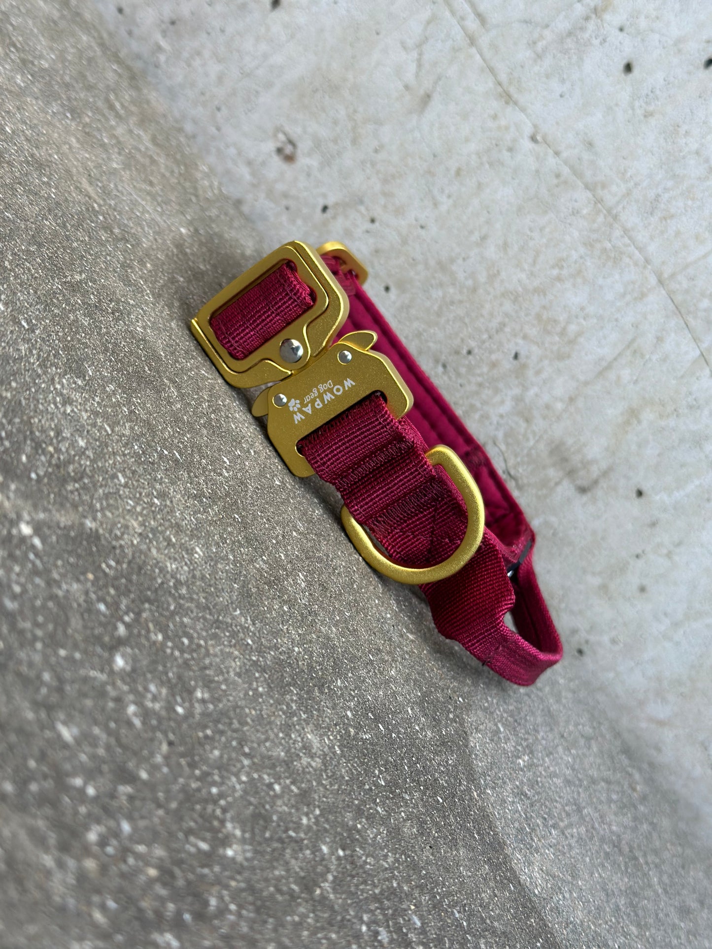 Wysokiej jakości taktyczna obroża dla psa XS 2,5 cm Burgundy Edition