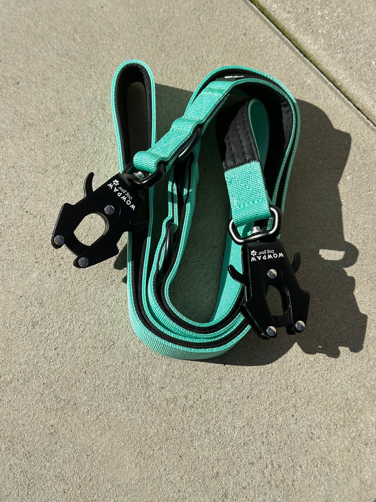 Guinzaglio tattico per cani con moschettone a rana, girevole a 360°, lunghezza 1,8 m, viola scuro