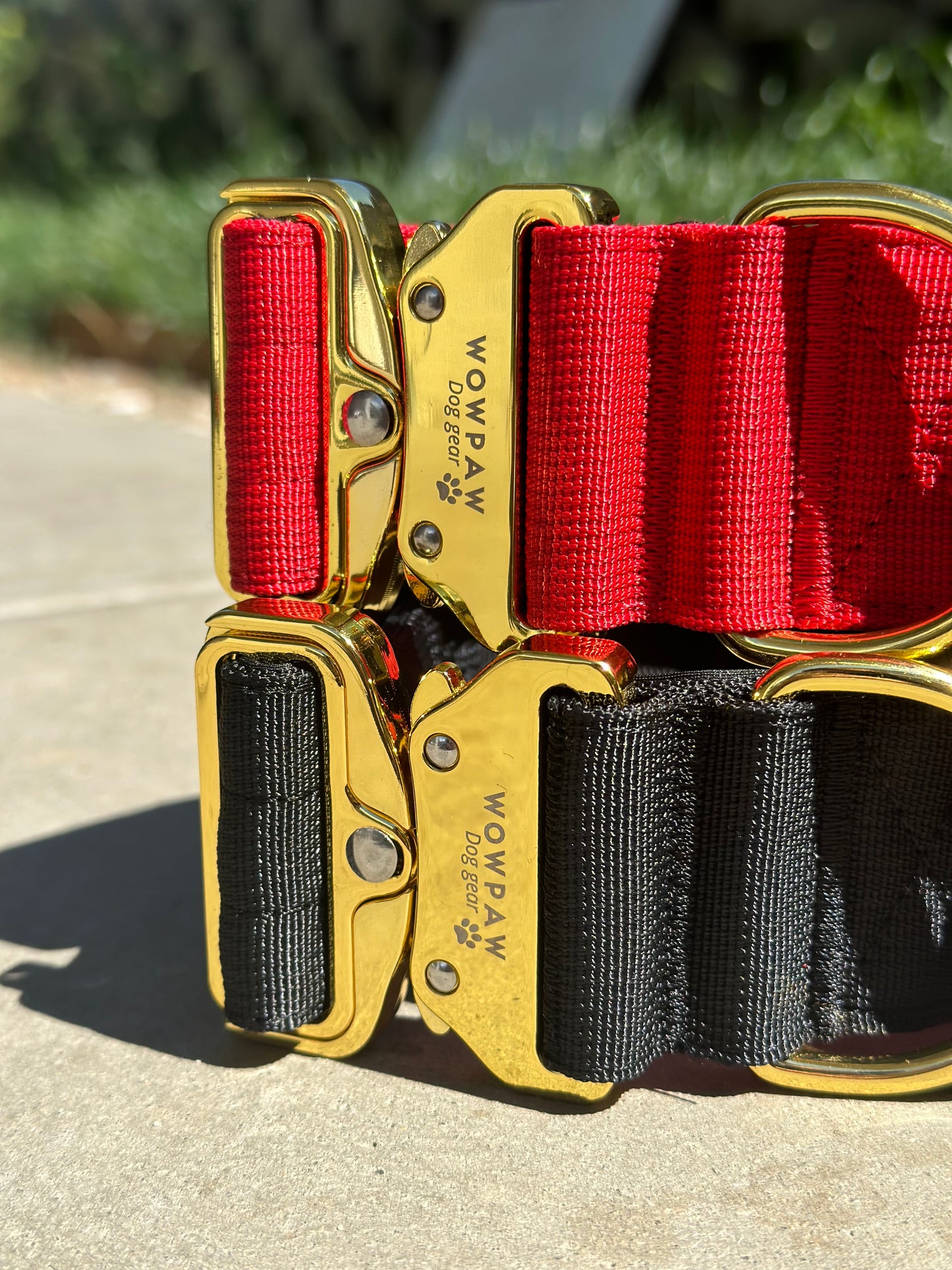 Wysokiej jakości taktyczna obroża dla psa z uchwytem Czarny X Złoty Rozmiar M