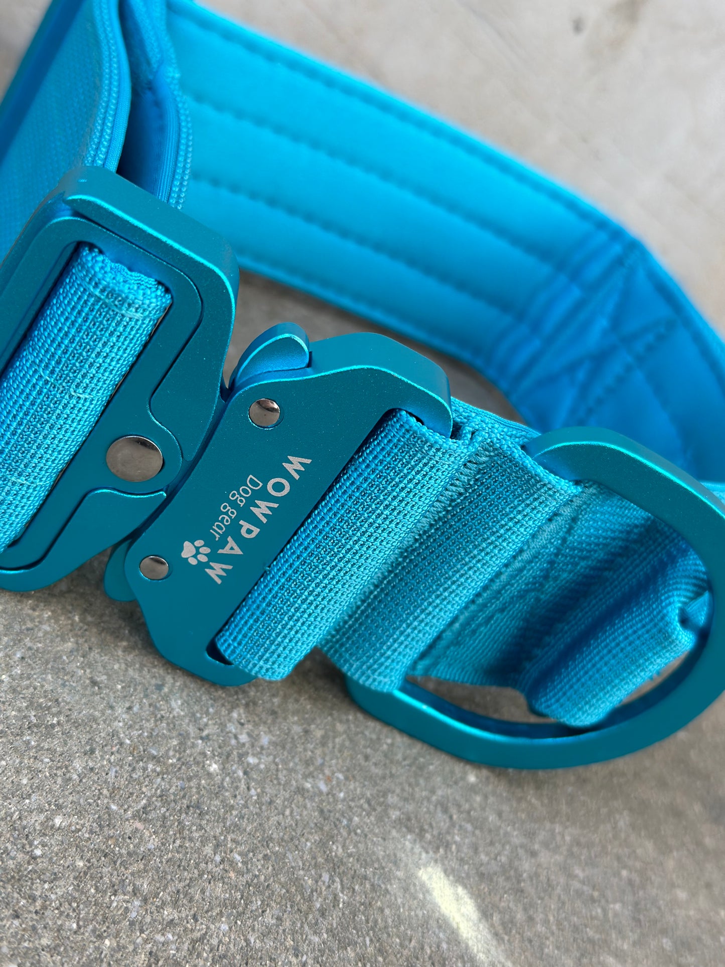 Hochwertiges taktisches Hundehalsband 5cm ULTRA LIGHT Hellblau Edition Größe L
