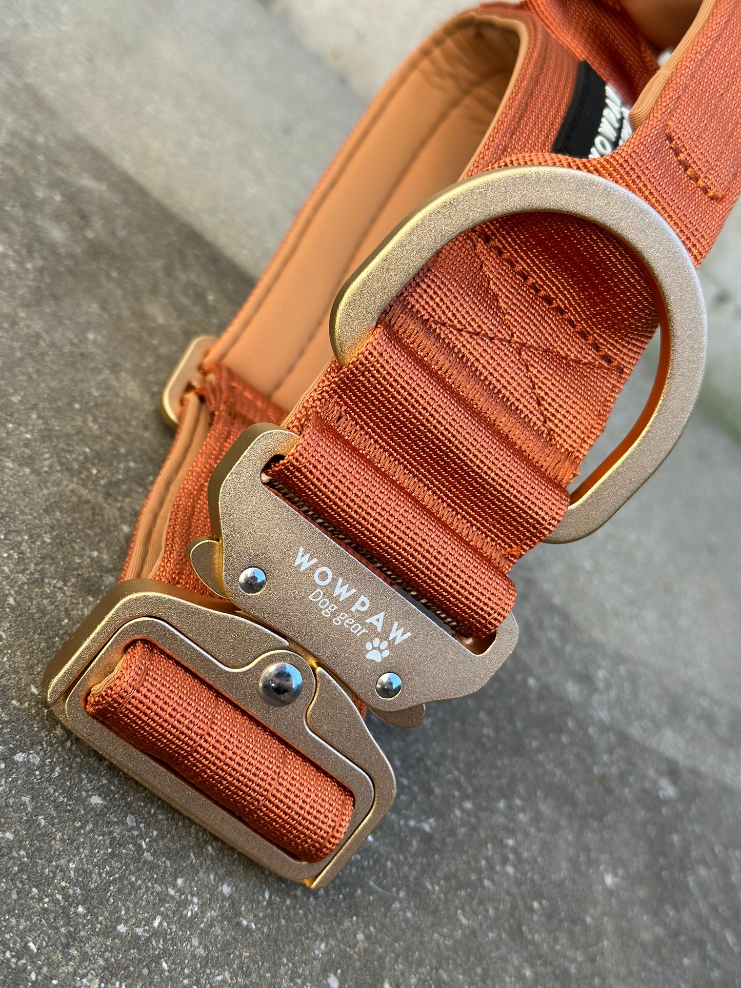 Wysokiej jakości taktyczna obroża dla psa 5cm ULTRA LIGHT COPPER Rozmiar wydania M