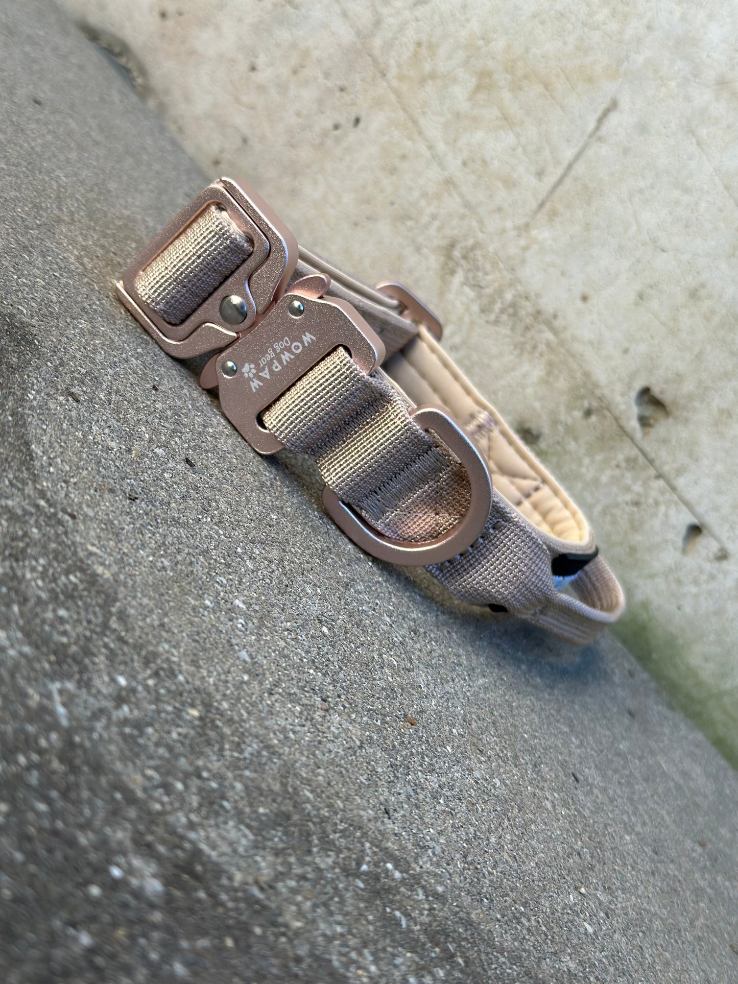 Wysokiej jakości taktyczna obroża dla psa XS 2,5 cm, edycja beżowa