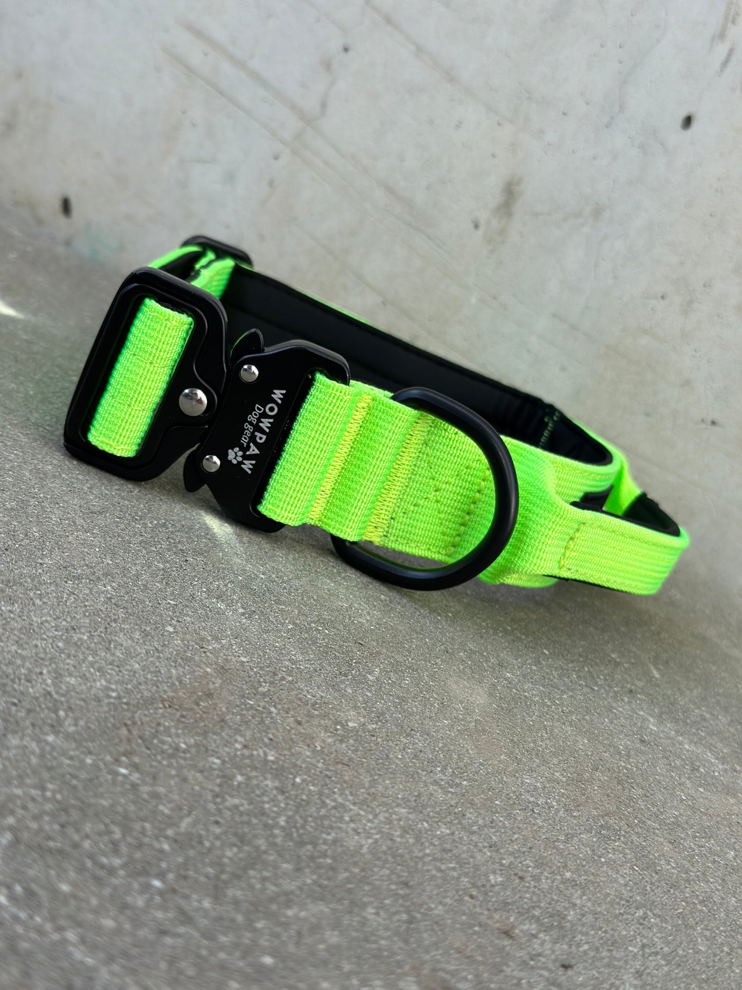 Wysokiej jakości taktyczna obroża dla psa neonowozielona rozmiar S szerokość 3,8 cm