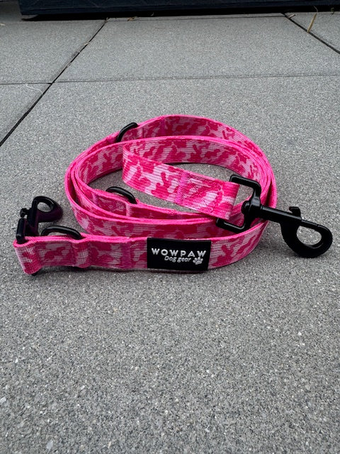 Standard Hundeleine M verstellbar Länge 2m Pink Camouflage