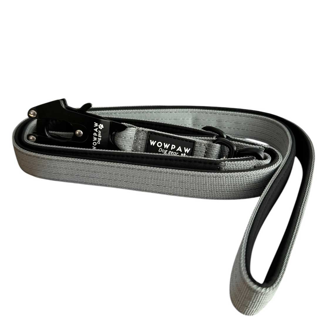 Guinzaglio tattico per cani con moschettone a rana, girevole a 360°, lunghezza 1,8 m, nero