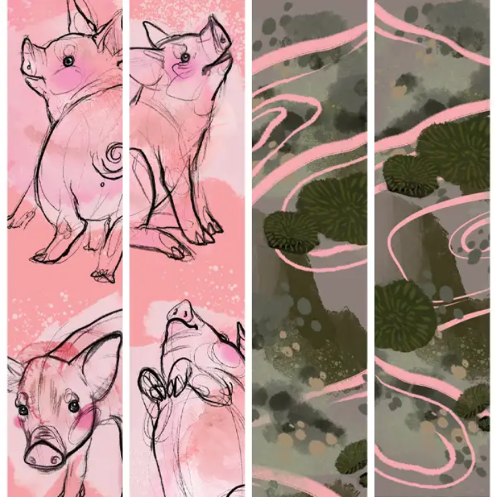 KETTU Halbzug Hundehalsband Piglets