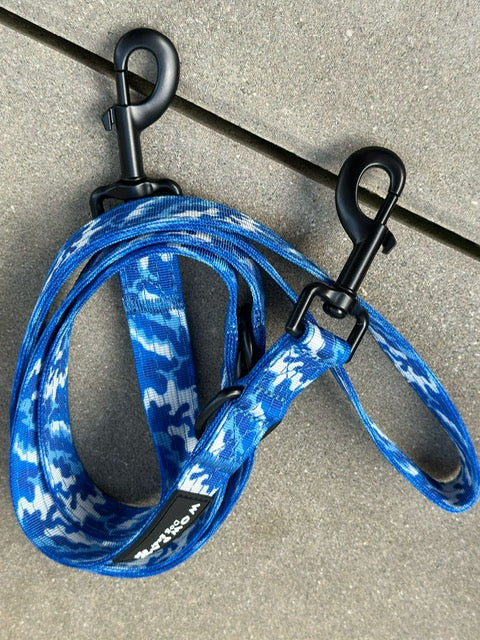 Standard Hundeleine M verstellbar Länge 2m Blau Camouflage