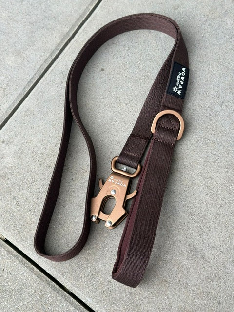 Smycz taktyczna dla psa ULTRA LIGHT Dark Brown Edition, długość 1,5m