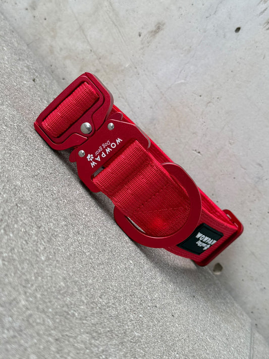 Wysokiej jakości taktyczna obroża dla psa 3,8 cm ULTRA LIGHT, edycja Red, rozmiar M, bez uchwytu
