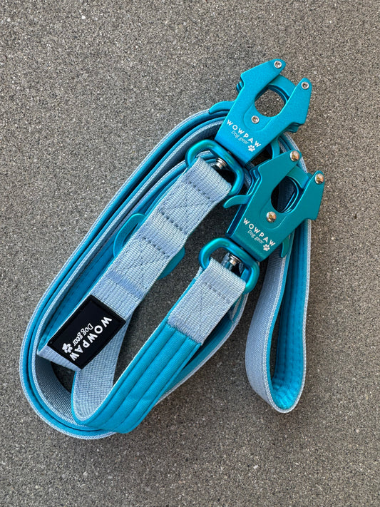 Guinzaglio tattico per cani con moschettone a rana, girevole a 360°, lunghezza 1,8 m, viola scuro