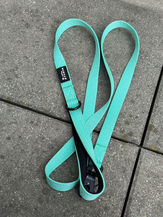 Taktische Hundeleine ULTRA LIGHT SOFTLINE XXS Mint – 1,5 m mit Mini-Froschkarabiner