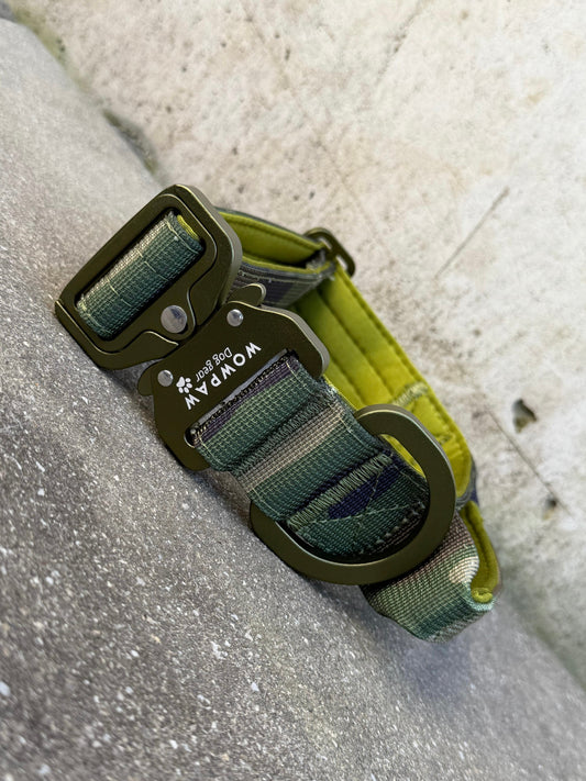 Taktisches Hundehalsband 3,8cm ULTRA LIGHT Army Green Camouflage Edition Größe S