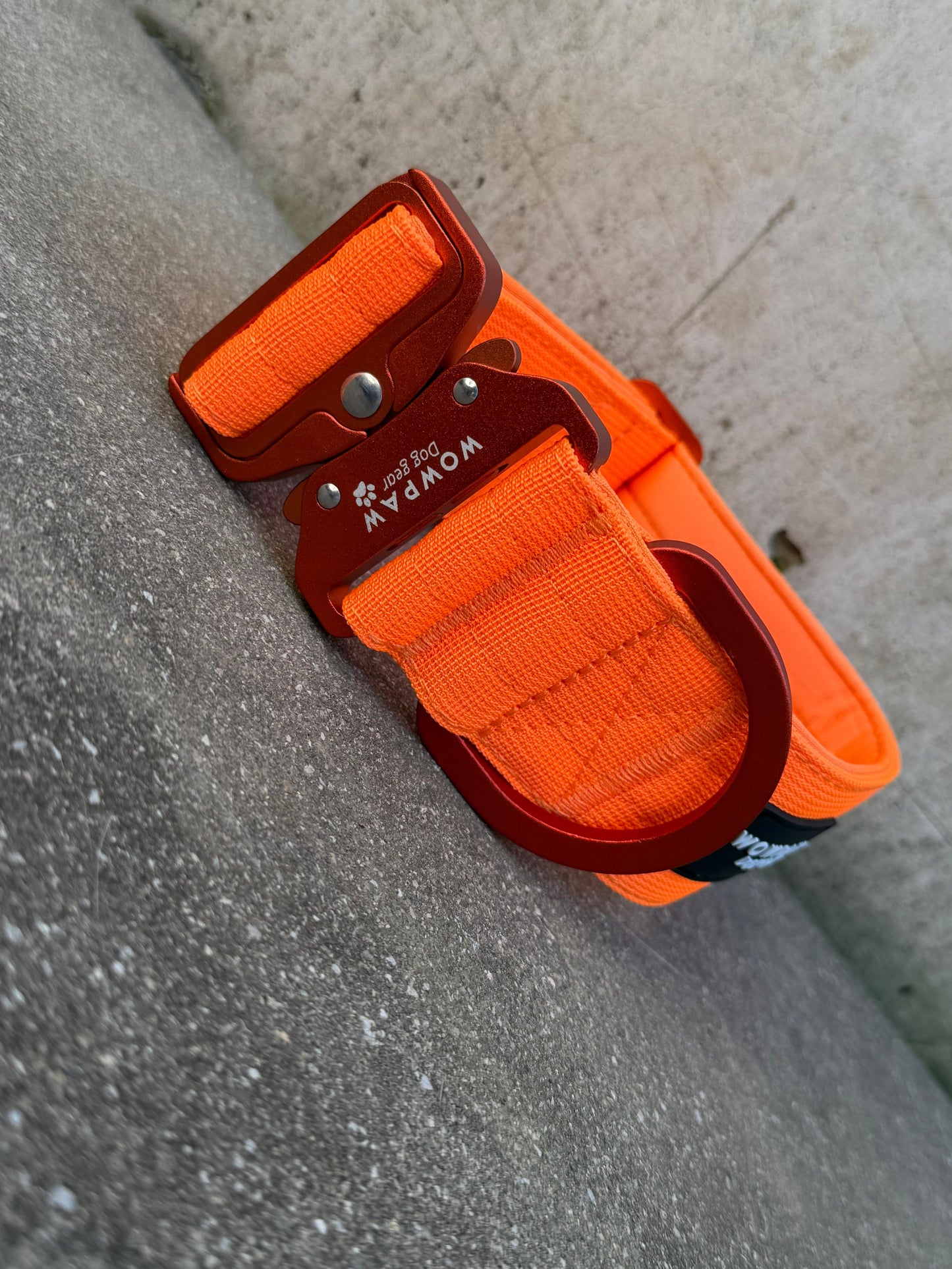 Taktisches Hundehalsband 5cm ULTRA LIGHT Neonorange Edition S ohne Griff