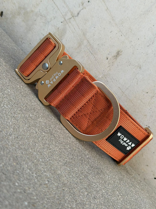 Hochwertiges taktisches Hundehalsband 5cm ULTRA LIGHT Kupfer Edition Größe M ohne Griff