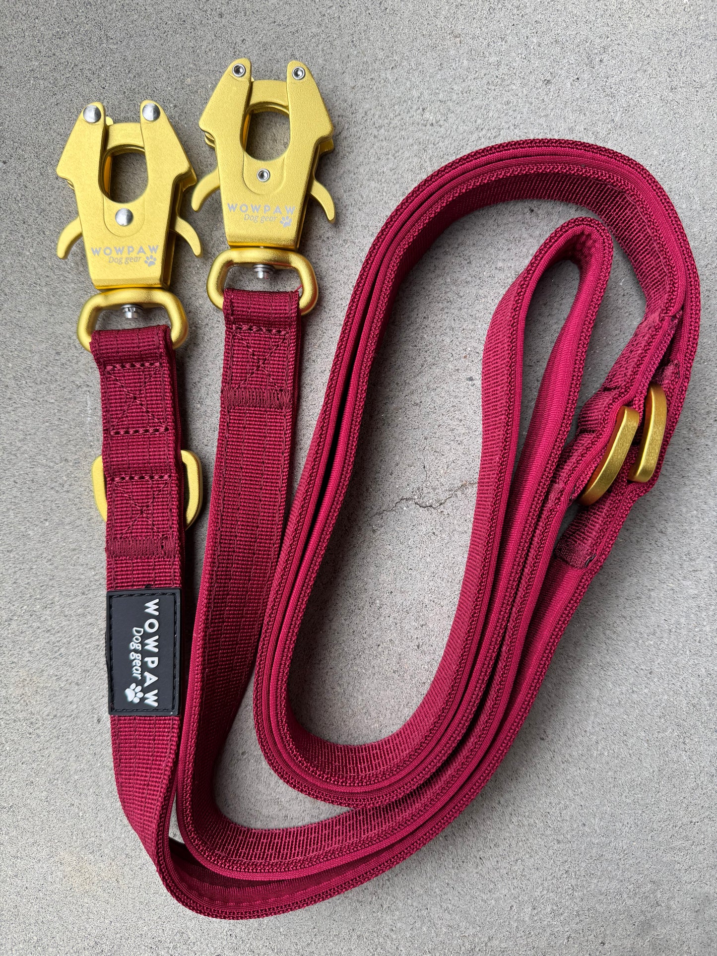 Smycz taktyczna dla psa ULTRA LIGHT Burgundy Edition długość 2m regulowana