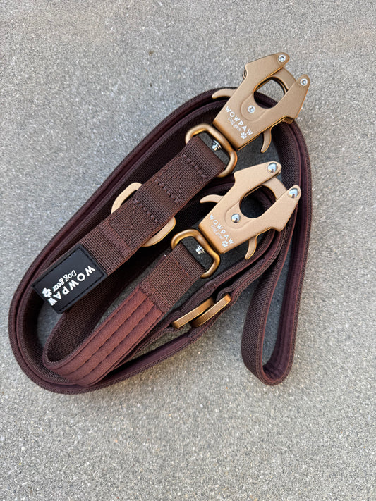 Smycz taktyczna dla psa ULTRA LIGHT Burgundy Edition długość 2m regulowana