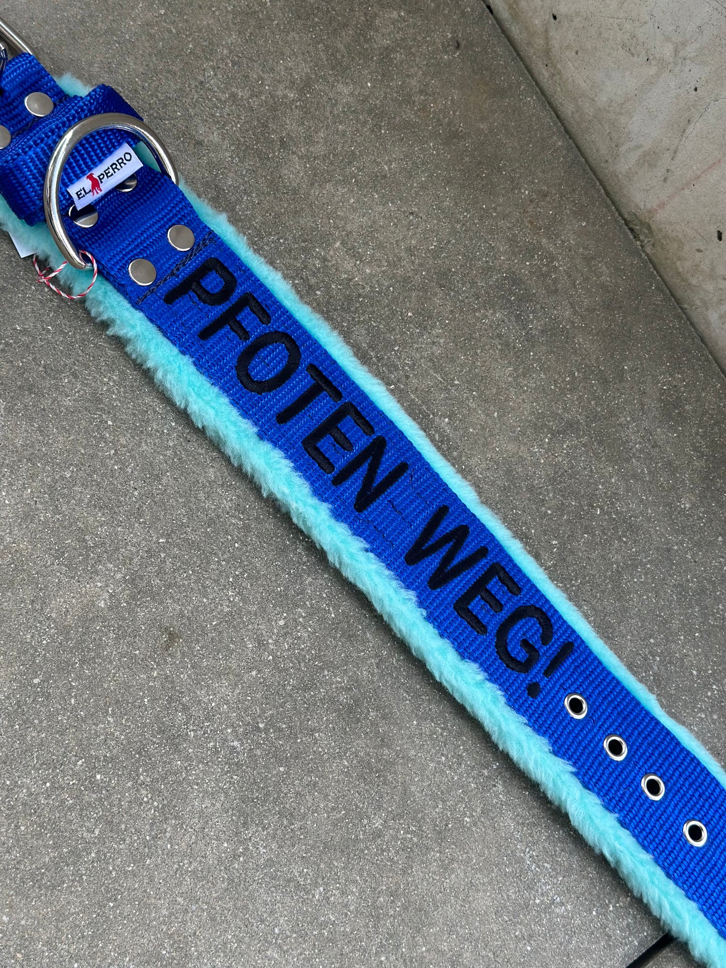 Kołnierz Elperro dla wygody 37-45cm | 5cm szerokości | Mięta | Haftowane
