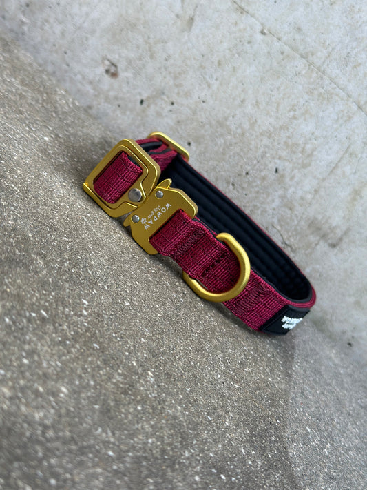 Taktisches Hundehalsband ULTRA LIGHT Burgund Edition XS