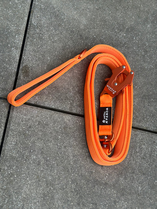 Taktyczna smycz dla psa ULTRA LIGHT Neon Orange Edition obracana o 360°, długość 1,8 m