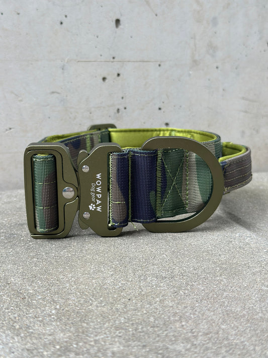 Wysokiej jakości taktyczna obroża dla psa 5 cm ULTRA LEKKA Army Green Camouflage Edition rozmiar M