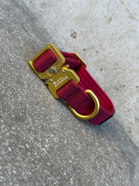 Taktisches Hundehalsband ULTRA LIGHT Burgund Edition XXS