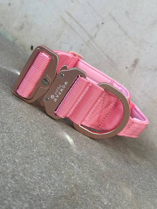 Wysokiej jakości taktyczna obroża dla psa 5cm ULTRA LIGHT Pink Edition rozmiar M