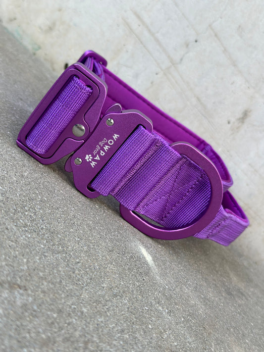 Wysokiej jakości taktyczna obroża dla psa 5cm ULTRA LIGHT Purple Edition rozmiar S