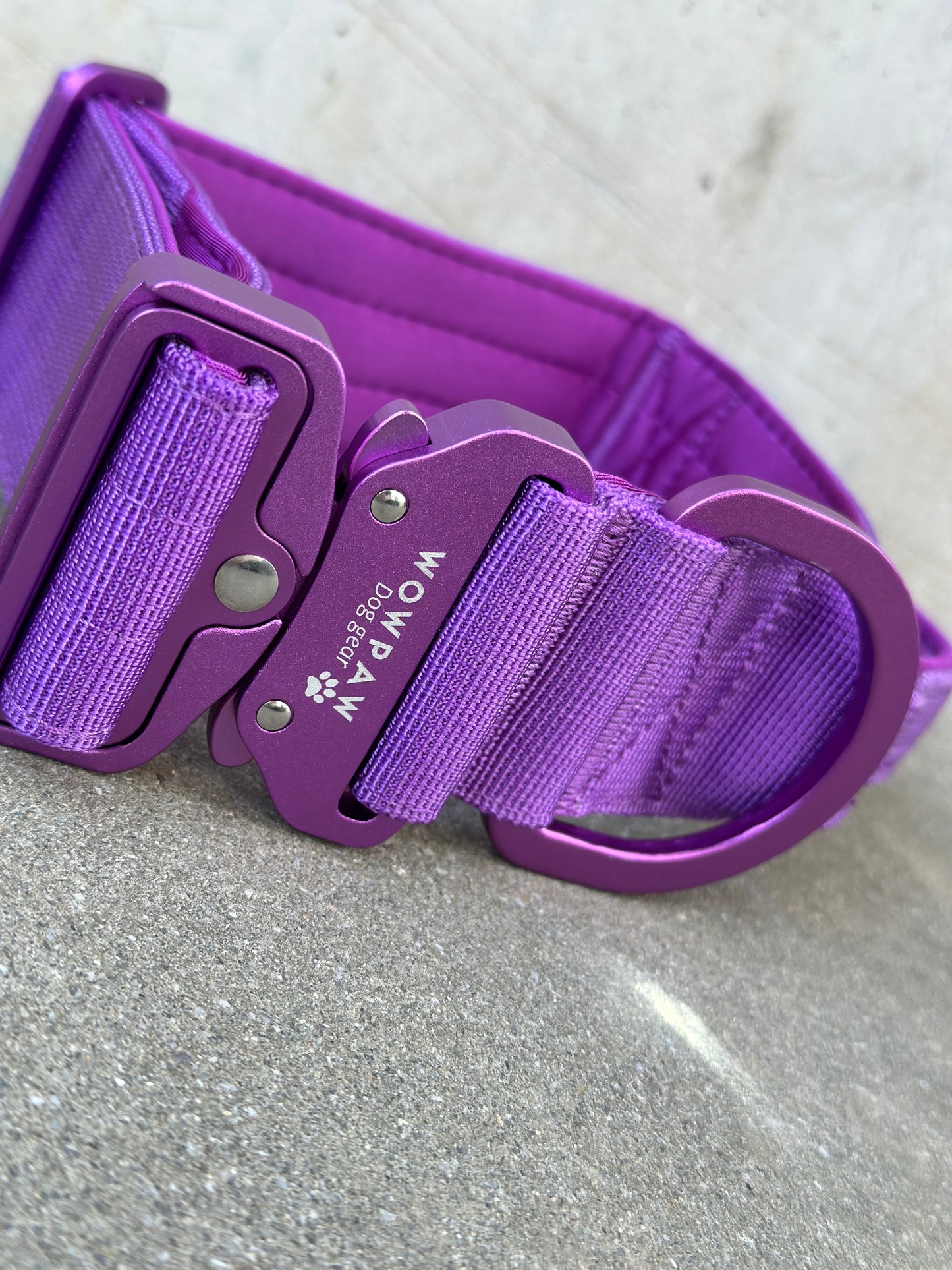 Wysokiej jakości taktyczna obroża dla psa 5cm ULTRA LIGHT Purple Edition rozmiar L