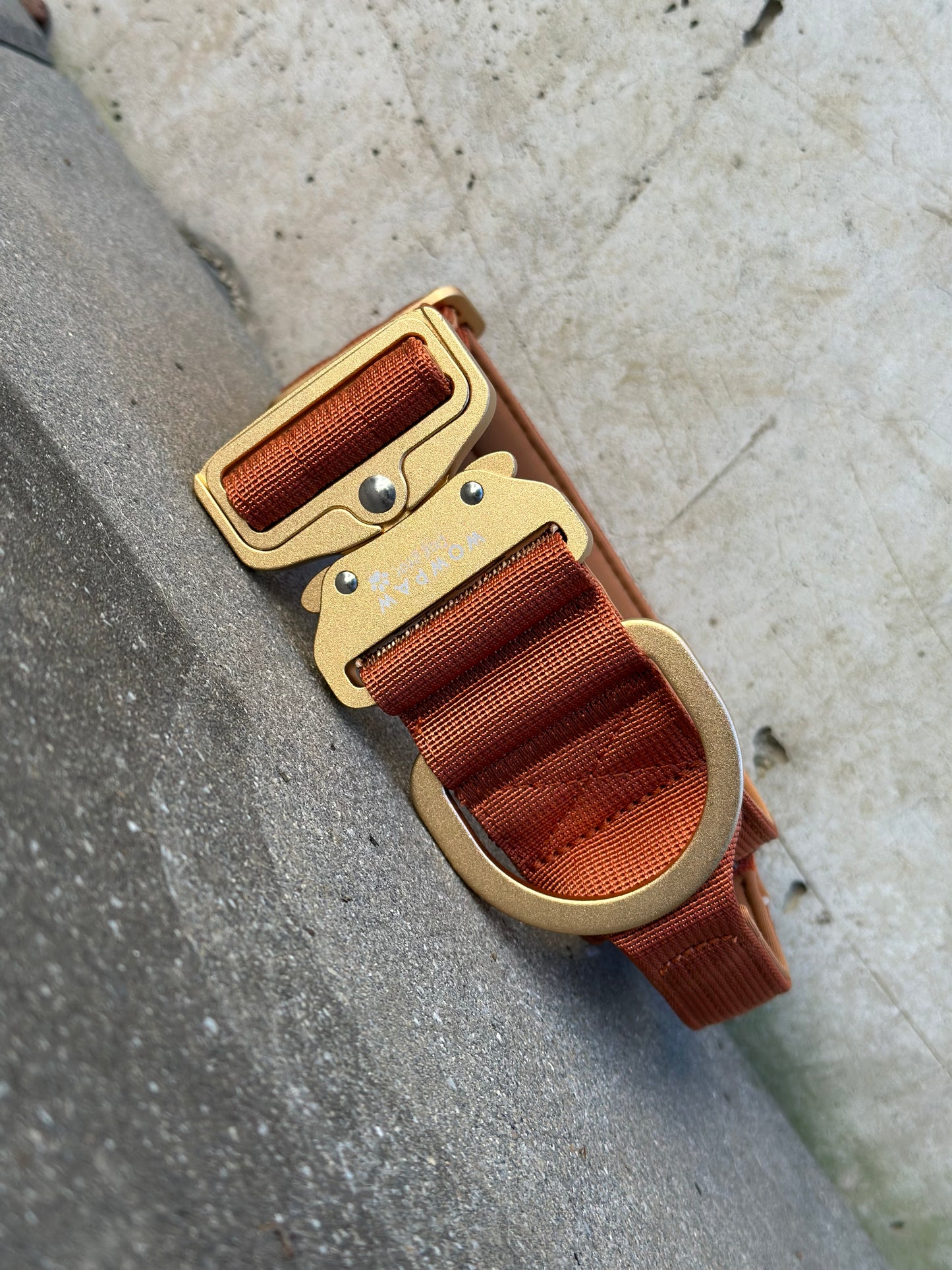 Wysokiej jakości taktyczna obroża dla psa 5cm ULTRA LIGHT COPPER Rozmiar S