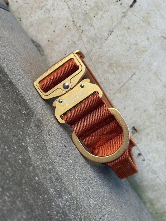 Wysokiej jakości taktyczna obroża dla psa 5cm ULTRA LIGHT COPPER Rozmiar S