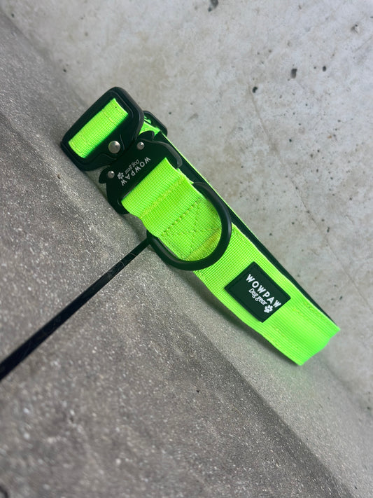 Collare tattico per cani di alta qualità verde neon taglia S
