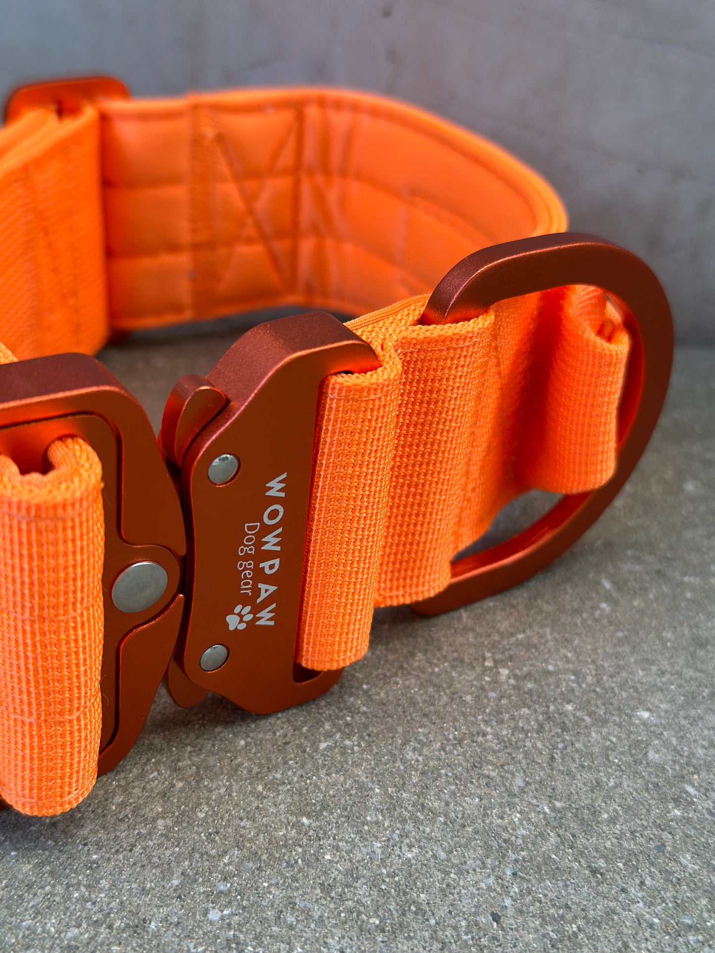 Wysokiej jakości taktyczna obroża dla psa 5cm ULTRA LIGHT Neon Orange Edition Rozmiar L