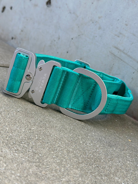 Wysokiej jakości taktyczna obroża dla psa 5cm ULTRA LIGHT Turquoise Edition rozmiar S