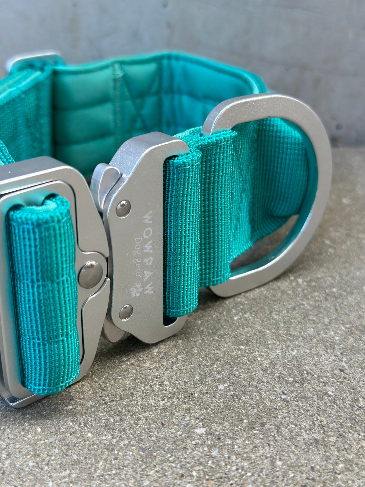 Wysokiej jakości taktyczna obroża dla psa 5cm ULTRA LIGHT Turquoise Edition rozmiar M