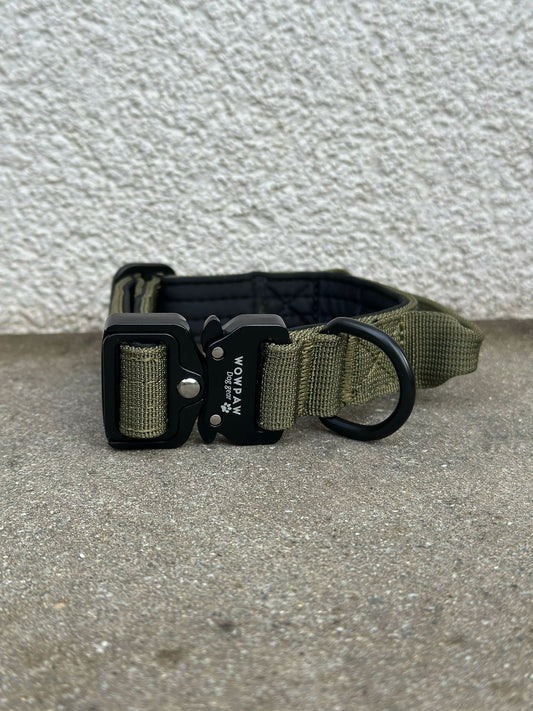 Wysokiej jakości taktyczna obroża dla psa XS 2,5 cm oliwkowo-zielona