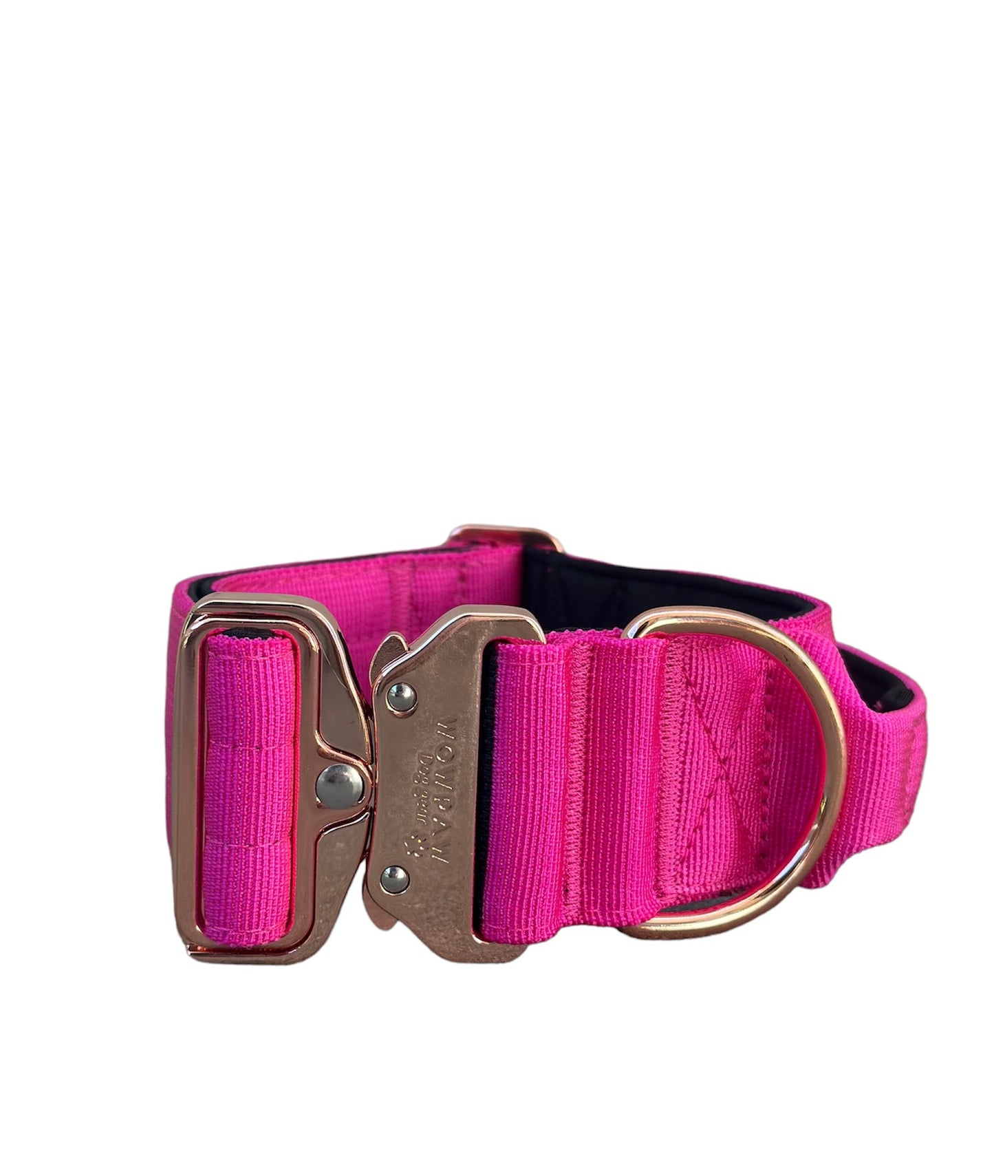 Wysokiej jakości taktyczna obroża dla psa z uchwytem Magenta X Rosegold rozmiar S