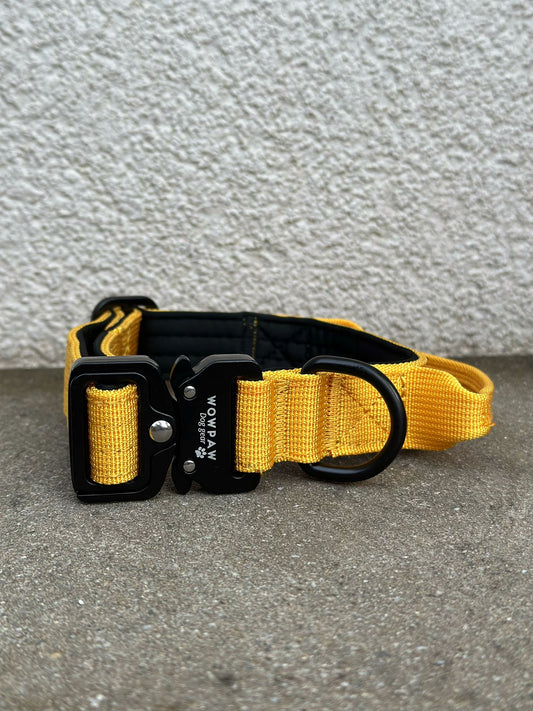Wysokiej jakości taktyczna obroża dla psa XS 2,5 cm ciemnożółta