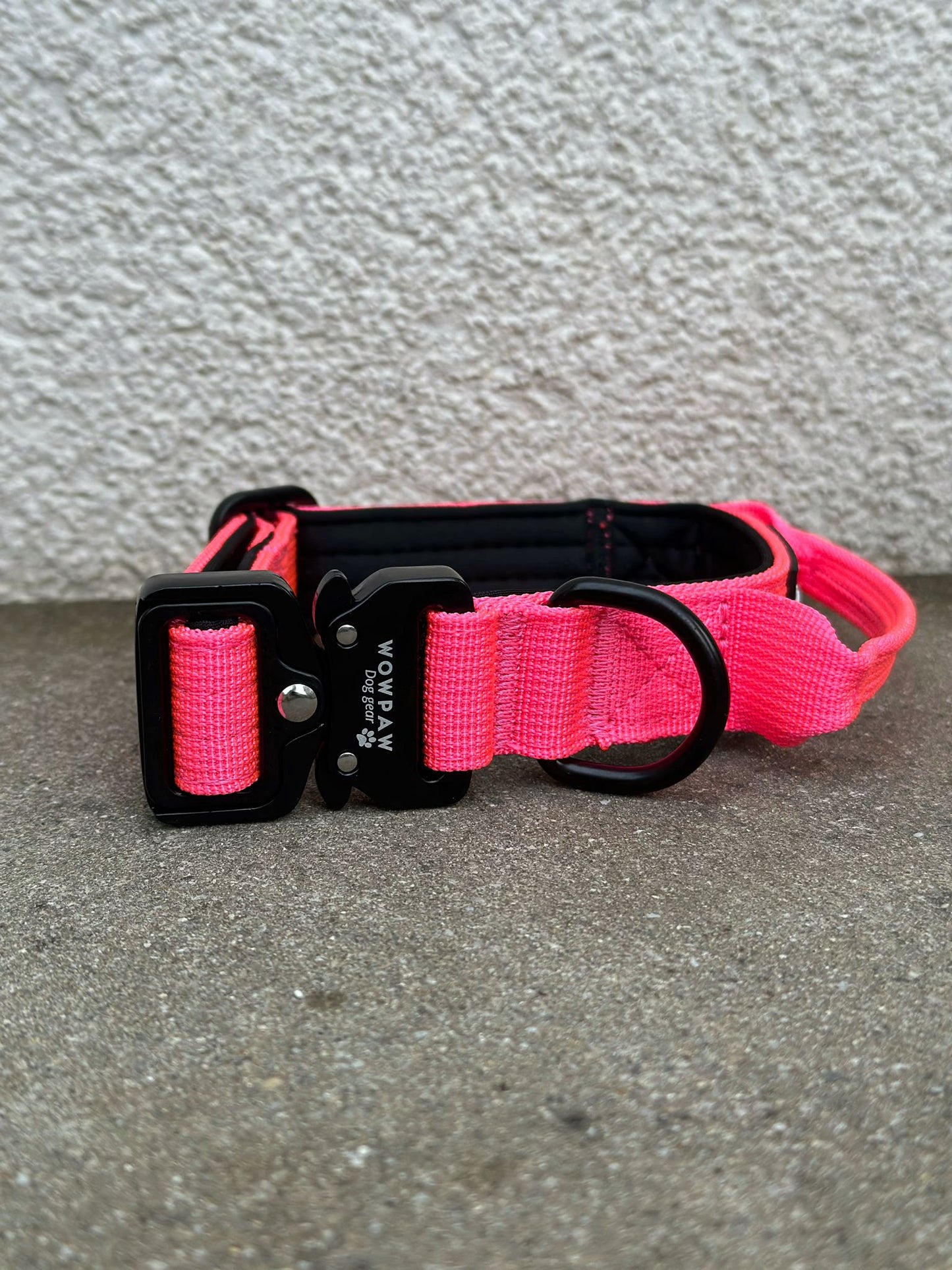 Wysokiej jakości taktyczna obroża dla psa XS 2,5 cm neonowy róż