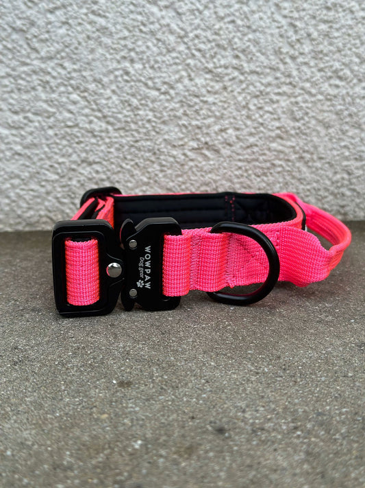 Wysokiej jakości taktyczna obroża dla psa XS 2,5 cm neonowy róż